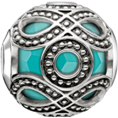Thomas Sabo Ethnic Bead Charm - Silver/Turquoise