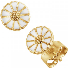 Georg Jensen Daisy Earrings - Gold/White