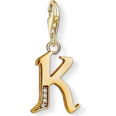 Thomas Sabo Charm Club Letter K Charm Pendant - Gold/White