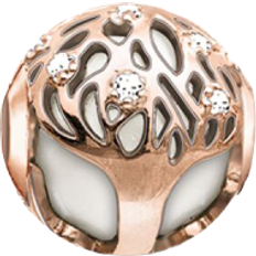 Thomas Sabo Tree Bead Silver Charm - Rose Gold/White