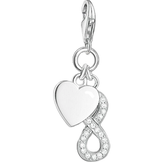 Thomas Sabo Charm Club Heart with Infinity Charm Pendant - Silver/White