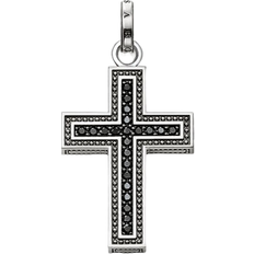 Thomas Sabo Cross Pavé Pendant - Silver/Black
