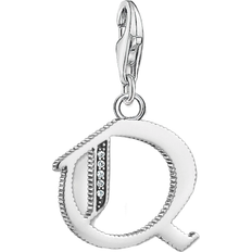 Thomas Sabo Charm Club Letter Q Charm Pendant - Silver/White