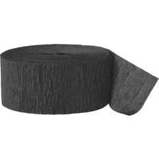 Black Silk & Crepe Papers Unique Party Crepe Paper Streamer Black 24.6m