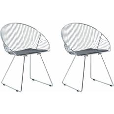 Silver/Chrome Kitchen Chairs Beliani Aurora Kitchen Chair 77cm 2pcs