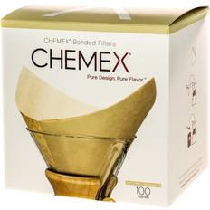 Chemex Coffee Maker Accessories Chemex FSU-100 Pre Folded Square Natural Filter