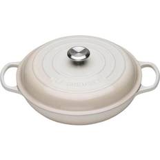 Le Creuset Cast Iron Casseroles Le Creuset Meringue Signature Cast Iron Round with lid 3.5 L 30 cm