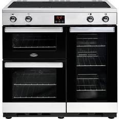 4 Burners - 90cm Cookers Belling Cookcentre 90Ei Stainless Steel, Black