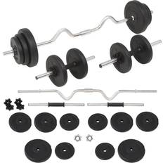 30kg dumbbell set vidaXL Barbell and Dumbbells Set 30kg