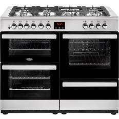 110cm - Silver Gas Cookers Belling Cookcentre 110DF Black, Silver