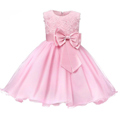 Evening Dress with Bow & Flowers - Pink (2829-34067)