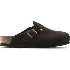 Birkenstock Men Outdoor Slippers Birkenstock Boston Soft Footbed Suede Leather - Brown/Mocha