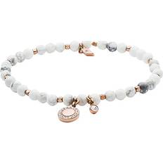 Fossil Howlite Bracelet - Rose Gold/White