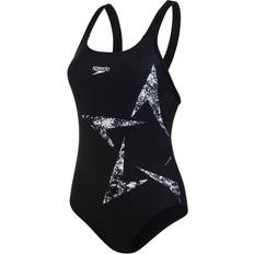 Polyamide Swimsuits Speedo Boomstar Placement Racerback Swimsuit - Black/White