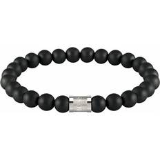 Hugo Boss Beads Bracelet - Silver/Onyx