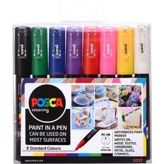 Blue Pencils Uni Posca PC-1M Extra Fine Standard Colours 8-pack