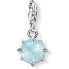 Thomas Sabo Monthly Stone March Charm Pendant - Silver/Light Blue/White