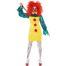 Smiffys Classic Horror Clown Lady Costume Multi-Coloured