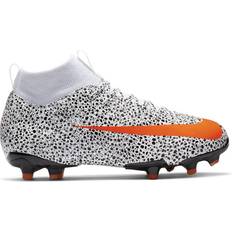 Fabric Football Shoes Nike Jr. Mercurial Superfly 7 Academy CR7 Safari MG - White/Black/Total Orange