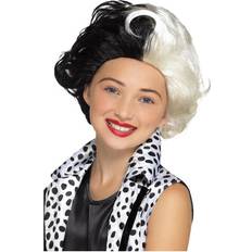 Smiffys Kids Evil Madame Wig Black & White