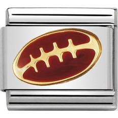 Nomination Composable Classic Link Football Charm - Silver/Gold/Red