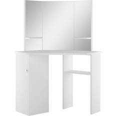 White Dressing Tables vidaXL Corner Dressing Table 54x111cm