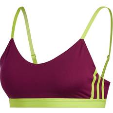 Adidas All Me 3-Stripes Sports Bra - Power Berry/Semi Solar Slime