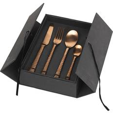 Broste Copenhagen Hune Copper Hammered Cutlery Set 16pcs