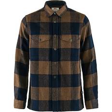 Men - Wool Shirts Fjällräven Men's Canada Shirt - Chestnut/Dark Navy