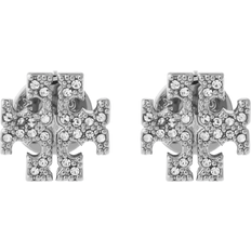 Tory Burch Kira Pavé Studs - Silver/Transparent