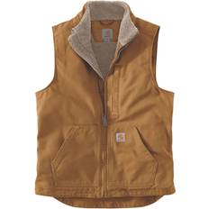 Carhartt Men - XL Outerwear Carhartt Loose Fit Washed Duck Sherpa-lined Mock Neck Vest - Brown