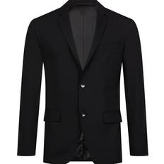 Calvin Klein Slim Single-Breasted Wool Stretch Blazer - Perfect Black