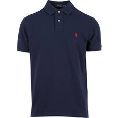 Slit Tops Polo Ralph Lauren Slim Fit Mesh T-Shirt - Navy/Red