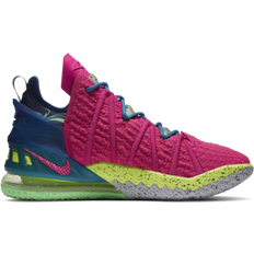 Pink - Women Basketball Shoes Nike LeBron 18 Los Angeles By Night - Pink Prime/Blue Void/Green Abyss/Multi-Colour