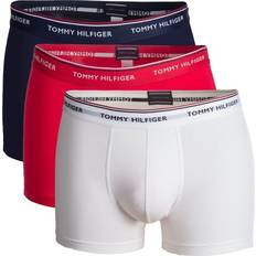 Tommy Hilfiger Men Men's Underwear Tommy Hilfiger Stretch Cotton Trunks 3-Pack - White/Tango Red/Peacoat