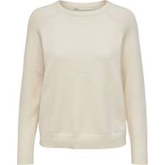 Only Solid Colored Knitted Pullover - White/Whitecap Gray