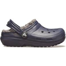 Blue Slippers Crocs Kid's Classic Lined Clog - Navy/Charcoal(203506)