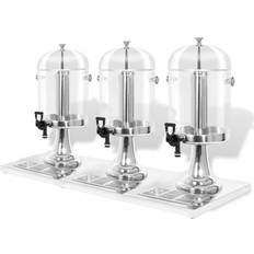 Stainless Steel Beverage Dispensers vidaXL Triple Beverage Dispenser 3pcs 8L