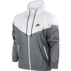 Nike Grey - Men - S Outerwear Nike Windrunner Hooded Jacket Men - Smoke Grey/White/Black