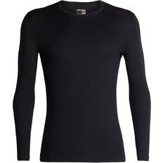 Icebreaker Sportswear Garment Base Layers Icebreaker Men's Merino 200 Oasis Long Sleeve Crewe Thermal Top - Black