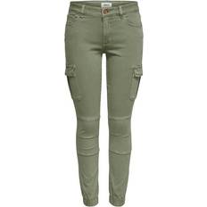 Only Ankle Long Cargo Trousers - Green/Oil Green