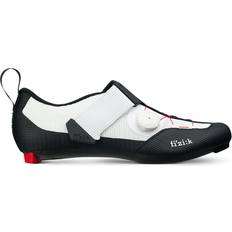 White Cycling Shoes Fizik Transiro R3 Infinito Triathlon M - Black/White