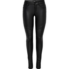 Only New Royal Coated Biker Skinny Fit Jeans - Black/Black