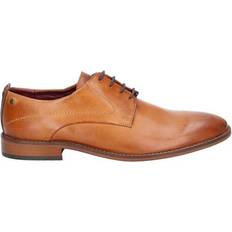 Brown - Men Derby Base London Script Washed Leather Lace Up - Tan