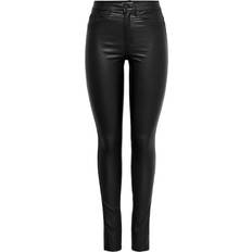 Only Royal Hw Rock Coated Skinny Fit Jeans - Black