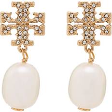 Tory Burch Kira Drop Earrings - Gold/Pearl/Transparent