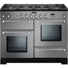 110cm - Stainless Steel Gas Cookers Rangemaster KCH110DFFBL/C Kitchener 110cm Dual Fuel Stainless Steel, Chrome