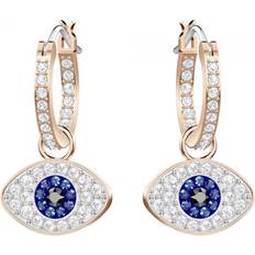 Swarovski Symbolic Evil Eye Hoops - Rose Gold/Blue/Transparent