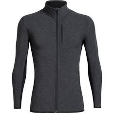 Icebreaker Merino Descender Long Sleeve Zip Jacket - Jet Heather/Black