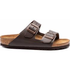 Brown - Men Sandals Birkenstock Arizona Natural Leather - Dark Brown